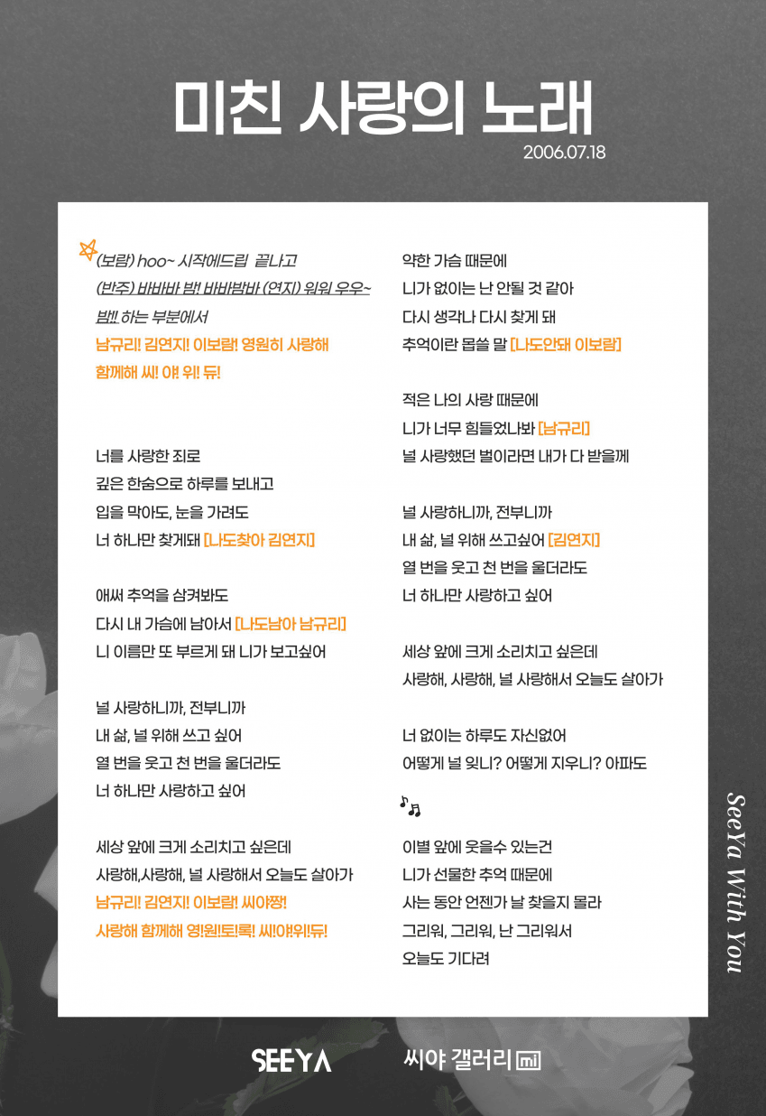 미친 사랑의 노래 응원법